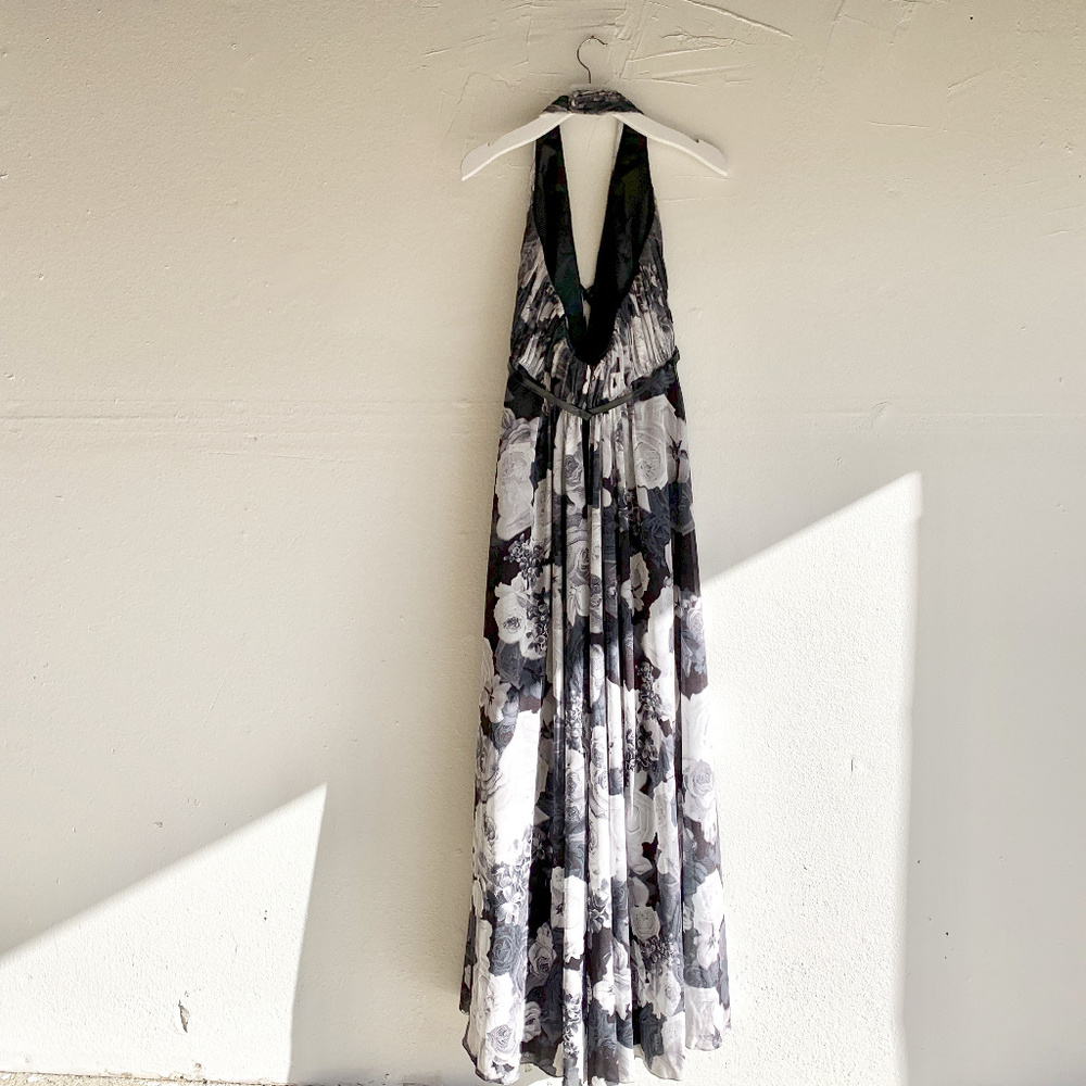 PAMELLA ROLAND Halter Rose Print Gown - Picture 4 of 7